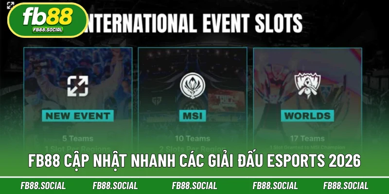 FB88 cập nhật nhanh Các giải đấu esports 2026